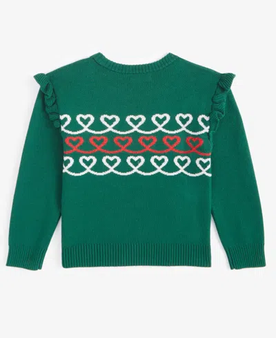 Epic Threads Toddler Girls Heart Ruffled Crewneck Sweater, Created For Macy's In Ocean Tropic