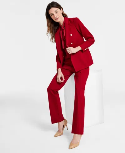Anne Klein Faux Double Breasted Jacket In Red