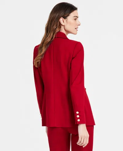 Anne Klein Faux Double Breasted Jacket In Red