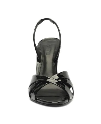 Schutz Keefa Patent Leather Slingback Sandal In Black