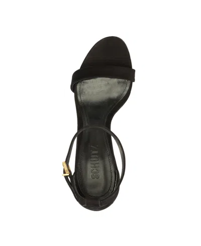 Schutz Cadey Lee Suede Ankle-strap Stiletto Sandals In Black