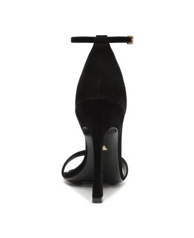 Schutz Cadey Lee Suede Ankle-strap Stiletto Sandals In Black
