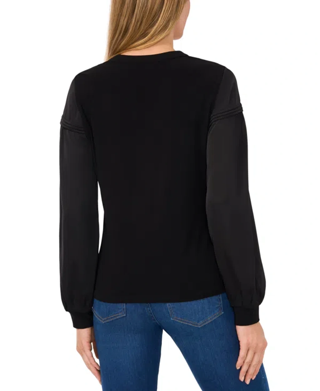 売れ筋商品|||セセ カットソー トップス レディース Women's Split-Neck Balloon-Sleeve Pin-Tuck Top Rich Black CeCe womens Balloon Pintuck V-Split Neck Knit Top, xs, Black
