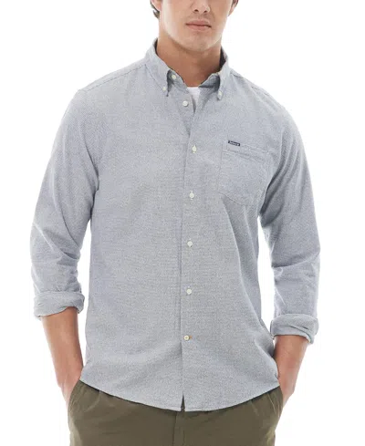 Barbour Turner Microcheck Button-down Shirt In Navy