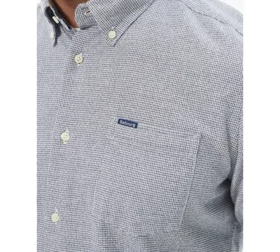 Barbour Turner Microcheck Button-down Shirt In Navy