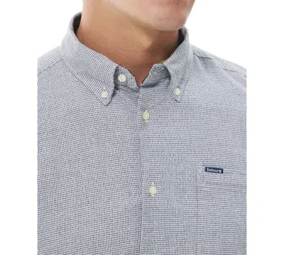 Barbour Turner Microcheck Button-down Shirt In Navy