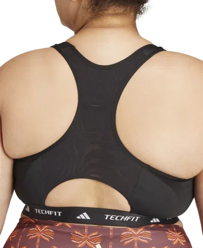 Adidas Originals Plus Size Techfit Racerback Sports Bra In Black