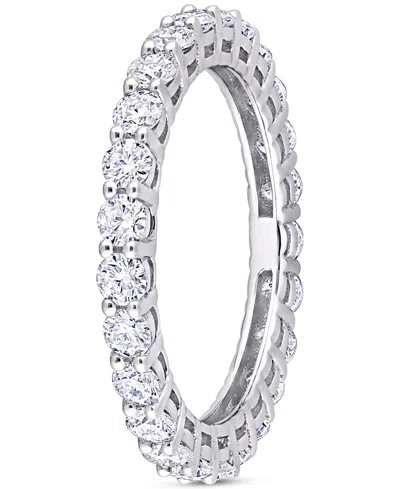 Macy's Moissanite Polished Eternity Band (1-1/2 Ct. T.w.) In 10k White Gold In White