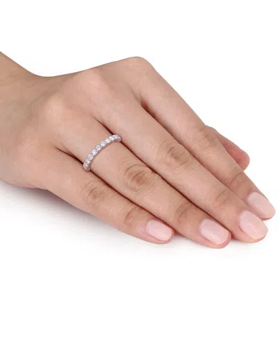 Macy's Moissanite Polished Eternity Band (1-1/2 Ct. T.w.) In 10k White Gold In White
