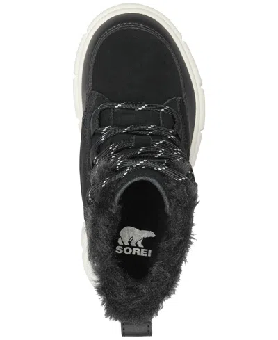 Sorel Children's Explorer Iii Lace-up Waterproof Booties In Black,sea Salt