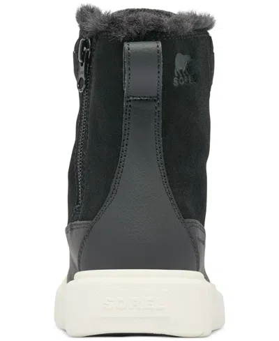 Sorel Children's Explorer Iii Lace-up Waterproof Booties In Black,sea Salt