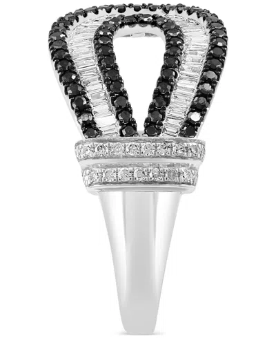 Effy Collection Effy Black & White Diamond Loop Statement Ring (5/8 Ct. T.w.) In 14k White Gold In White Gold