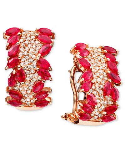 Effy Collection Rosa By Effy Ruby (3-5/8 Ct. T.w.) And Diamond (1/2 Ct. T.w.) In 14k Rose Gold In Ruby