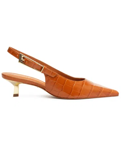 Schutz Women's Ciara Slingback Kitten Heel Pumps In Cuoio Brown