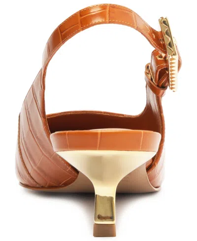 Schutz Women's Ciara Slingback Kitten Heel Pumps In Cuoio Brown
