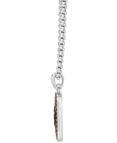 Le Vian Men's Chocolate Diamond Star Of David Dog Tag 22" Pendant Necklace (1-3/4 Ct. T.w.) In Sterling Silv In Silver