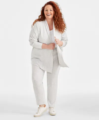 STYLE & CO PLUS SIZE YUMMY FLEECE CARDIGAN, CREATED FOR MACY'S 
