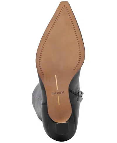 Dolce Vita Auggie Pointed Toe Knee High Boot In Black Leather