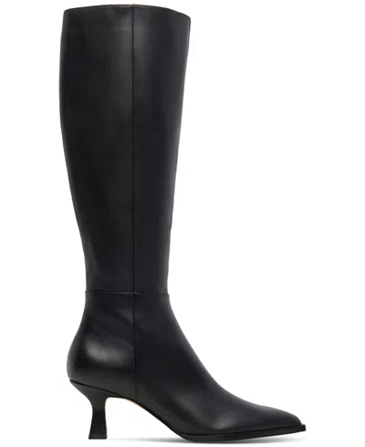 Dolce Vita Auggie Pointed Toe Knee High Boot In Black Leather