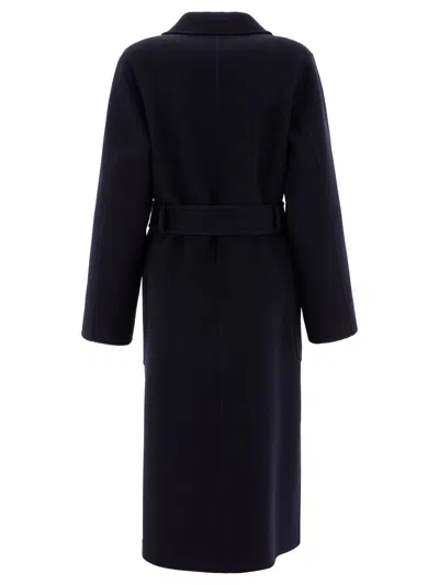 Ivy & Oak Celia Belted Double Face Coat In Blue