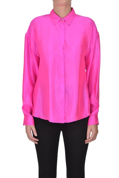 Shop Forte Forte Silk-blend Shirt In Magenta