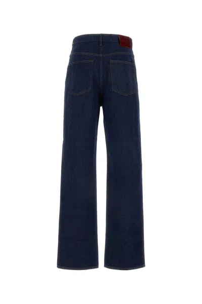 Gucci Mens Dark Blue Brand-embossed Mid-rise Straight-leg Jeans