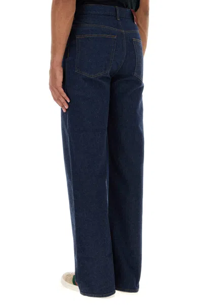 Gucci Mens Dark Blue Brand-embossed Mid-rise Straight-leg Jeans