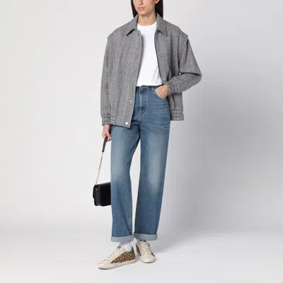 Golden Goose Wool Blend Herringbone Bomber Jacket