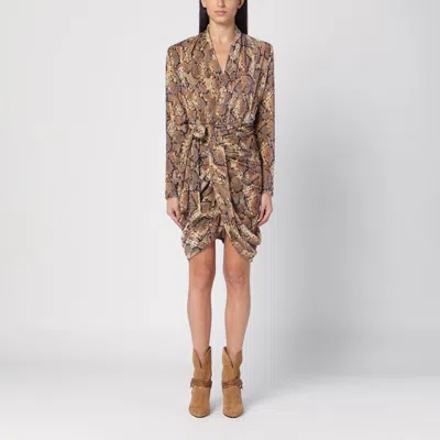 Isabel Marant Cleora Snake Print Mini Dress