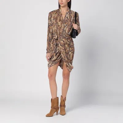 Isabel Marant Cleora Snake Print Mini Dress