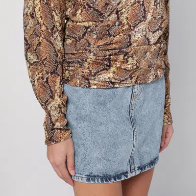 Isabel Marant Draped Snakeskin Wrap Blouse
