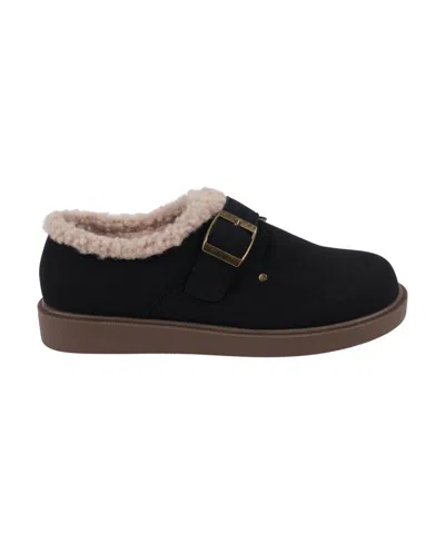 Gc Shoes Women's Ezra Shearling Buckle Clogs In Black
