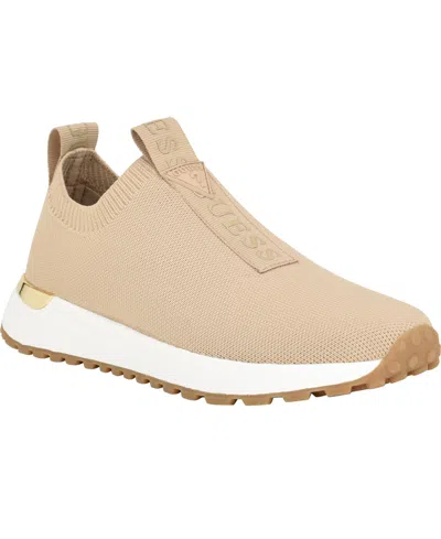 Guess Women's Flavia Knit Slip-on Jogger Sneakers In Light Natural