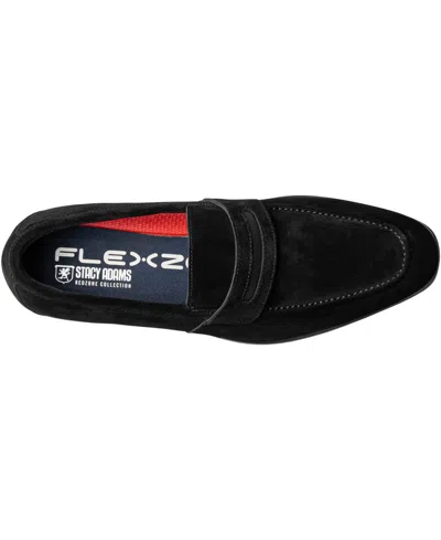 Stacy Adams Burke Penny Loafer In Black Suede