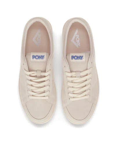 Pony Mens M-pro Low Lux Genuine Suede Premium Lace Up Athletic Sneaker Shoe In Oatmeal,white