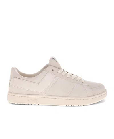 Pony Mens M-pro Low Lux Genuine Suede Premium Lace Up Athletic Sneaker Shoe In Oatmeal,white
