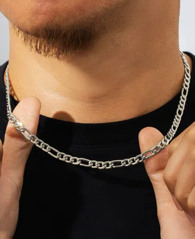 Rhona Sutton Stainless Steel 5mm Figaro Chain Necklace In Silver