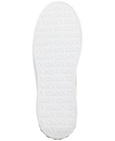 Dkny Mallory Womens Slip On Lace Up Casual And Fashion Sneakers In Grey,silver