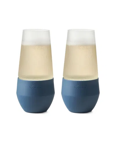 Rabbit Freezable Champagne Glasses, Set Of 2, Slate In Grey