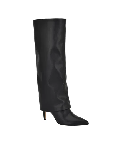 Calvin Klein Women's Vamsy Stiletto Heel Tall Dress Boots In Black