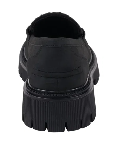 Gc Shoes Women's Vince Shearling Lug Sole Loafers In Black