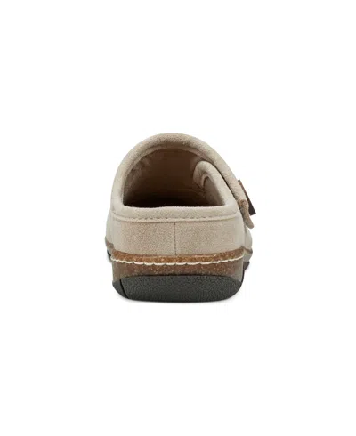 Earth Womens Button Man Made Clogs In Taupe Suede