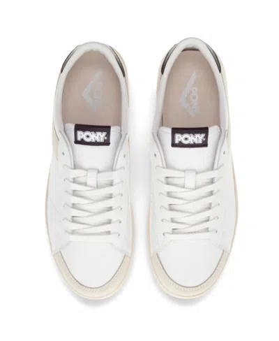 Pony Mens M-pro Low Lux Genuine Leather And Suede Premium Lace Up Athletic Sneaker Shoe In White,black