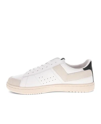 Pony Mens M-pro Low Lux Genuine Leather And Suede Premium Lace Up Athletic Sneaker Shoe In White,black