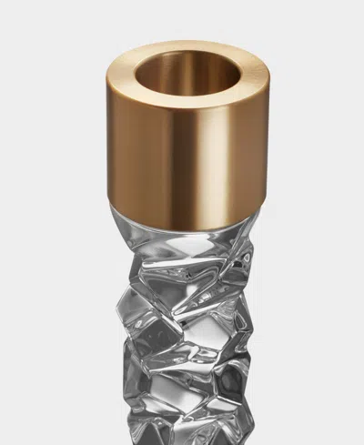 Home Styles Orrefors Carat Brass Candlesticks, Set Of 3 In Clear,clear