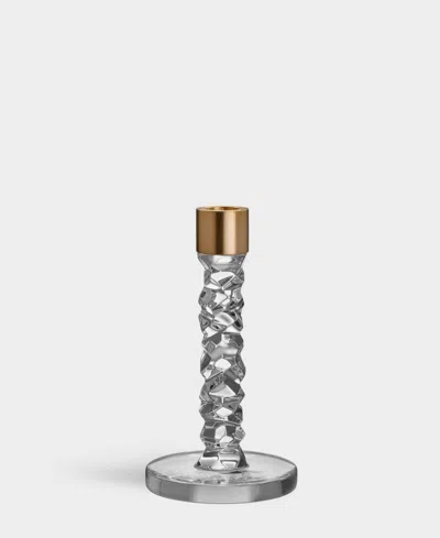 Home Styles Orrefors Carat Brass Candlesticks, Set Of 3 In Clear,clear