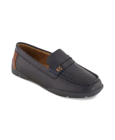 Kenneth Cole New York Little And Big Boys Jason Penny Loafers In Navy
