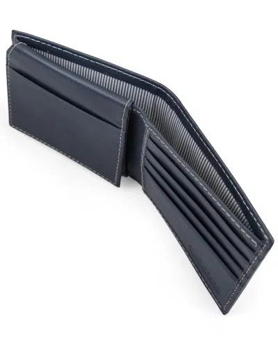 Timberland Men's Cloudy Passcase Leather Wallet In Navy Blue