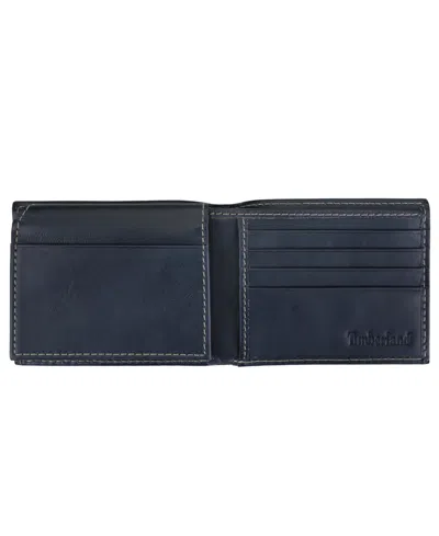 Timberland Men's Cloudy Passcase Leather Wallet In Navy Blue