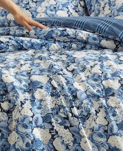 Laura Ashley Sweet Memories Reversible Comforter Sets In Indigo Blue